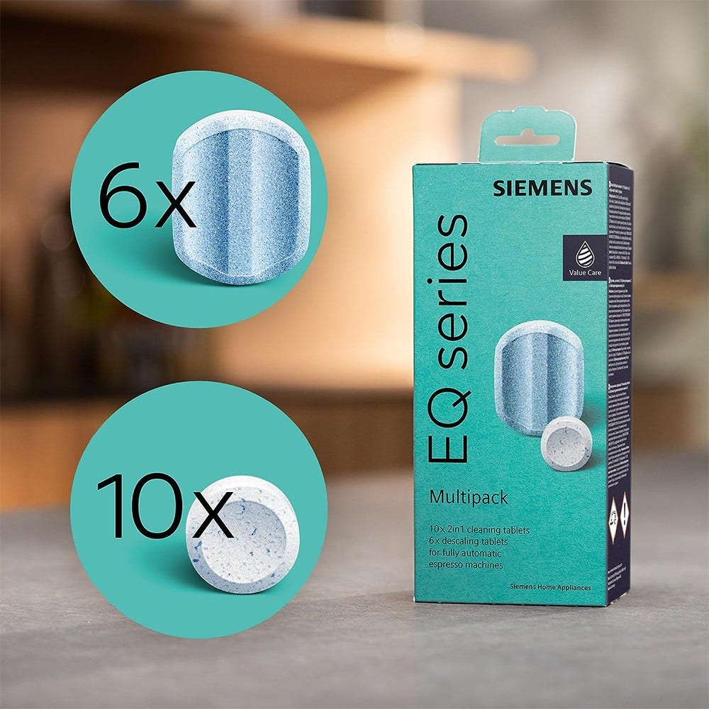 Siemens EQ. Series multipakke: afkalknings- og rengøringstabletter TZ80003A