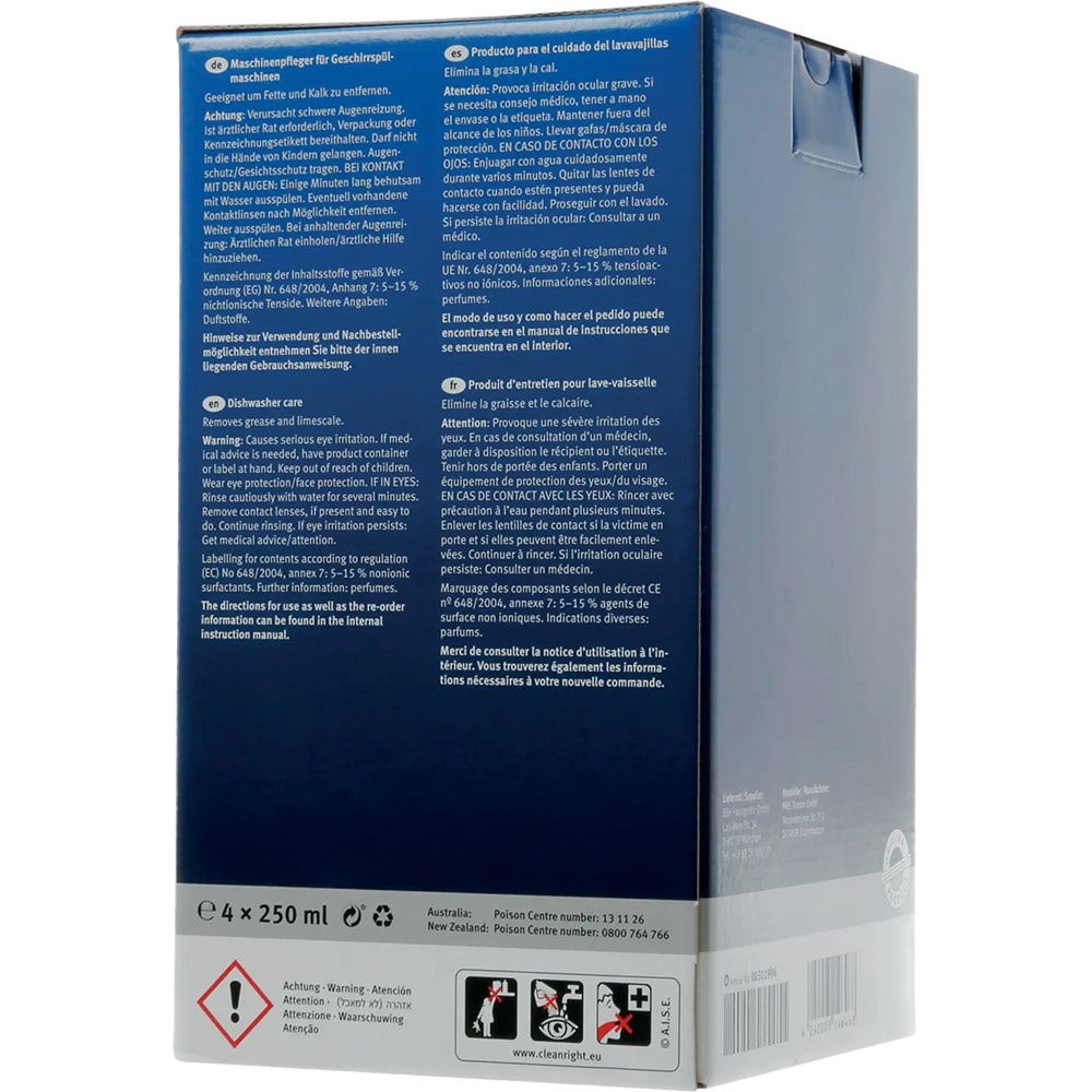 Siemens rengøringsmiddel til opvaskemaskine 00312362 (4 x 250 ml)