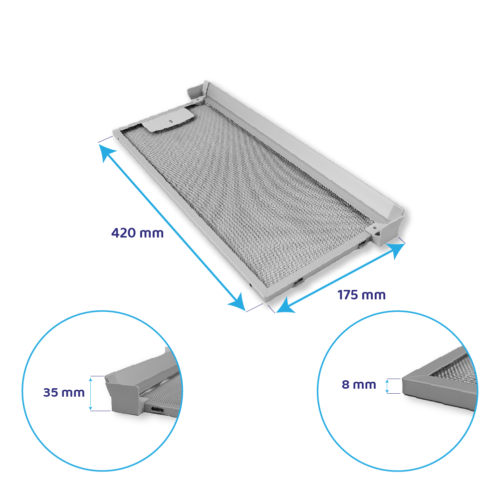 Siemens metalfilter 420 x 175 mm 352812 / 00352812 (forside)
