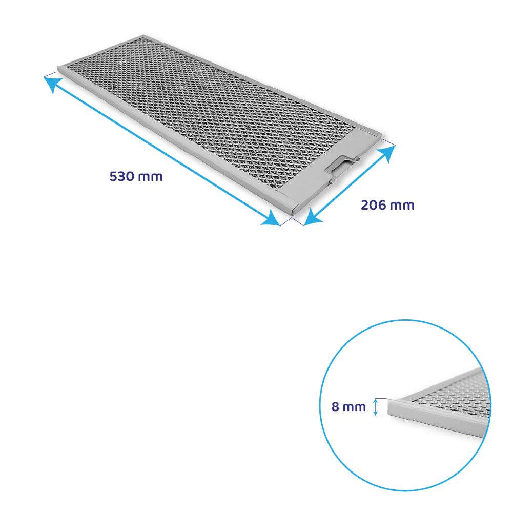 Siemens metalfilter 530 x 206 mm 460007 / 00460007