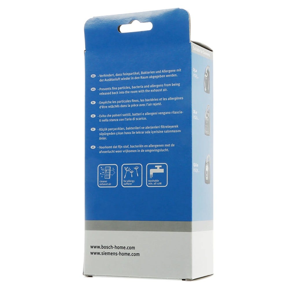 Bosch HEPA hygiejnefilter til støvsuger BBZ154HF / BGL8- BGB8 / BGL7-BGB7