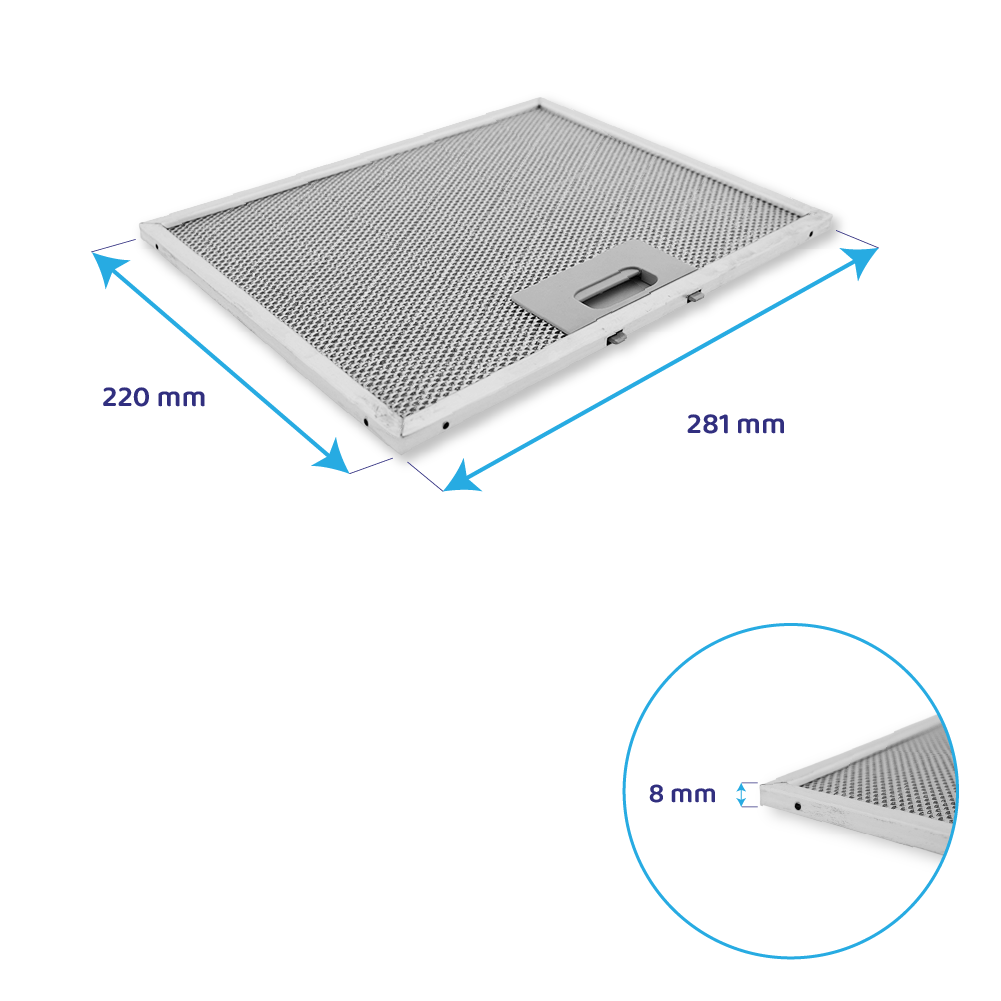 Bosch metalfilter 281 x 220 x 8 mm 665715 / 00665715