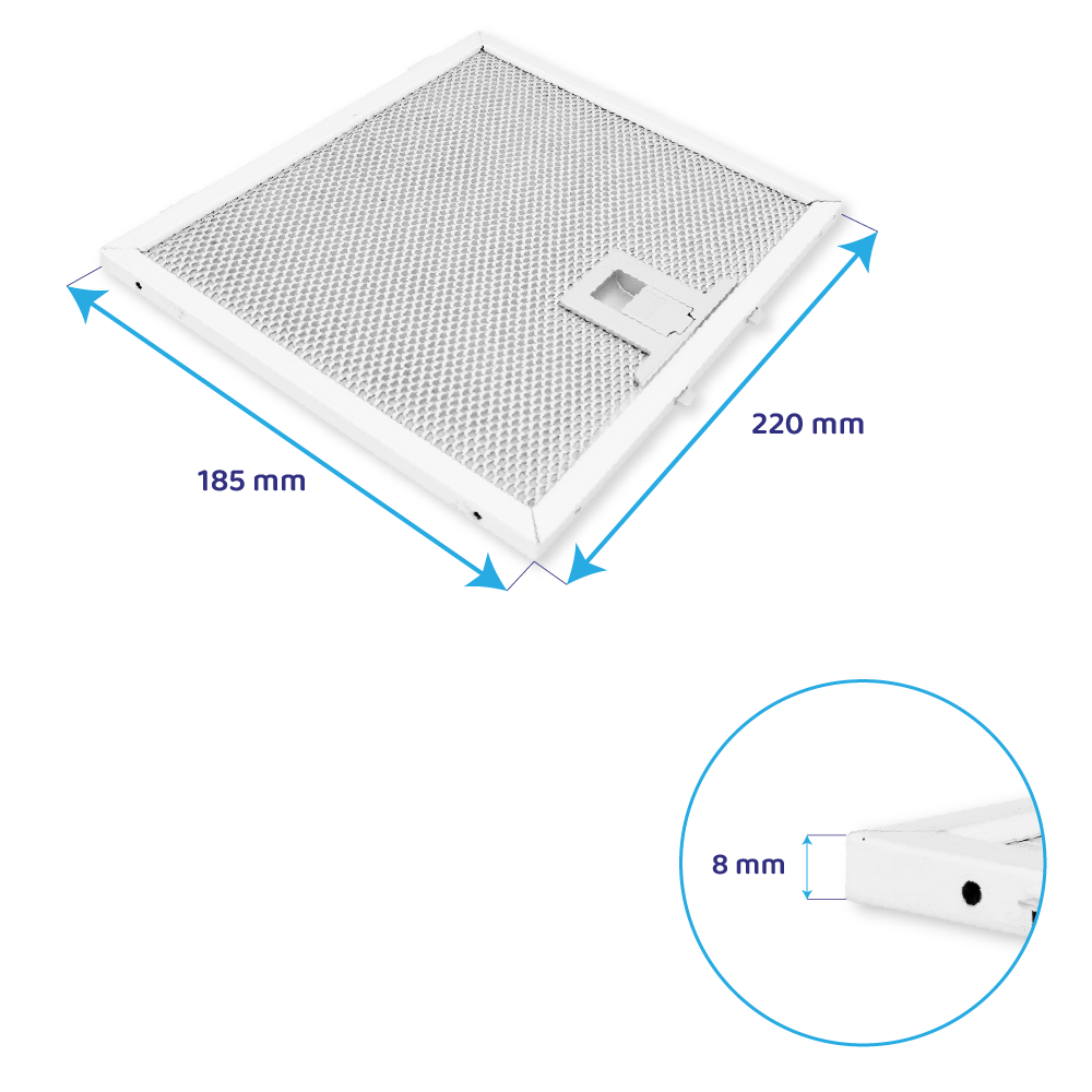 CATA metal- og kulfilter 220x185mm DUAL 02811003