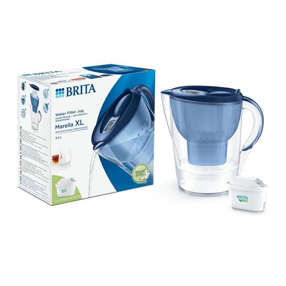 BRITA Marella XL Glaskande med vandfilter, blå 3.5L + MAXTRA PRO vandfilter 1051122