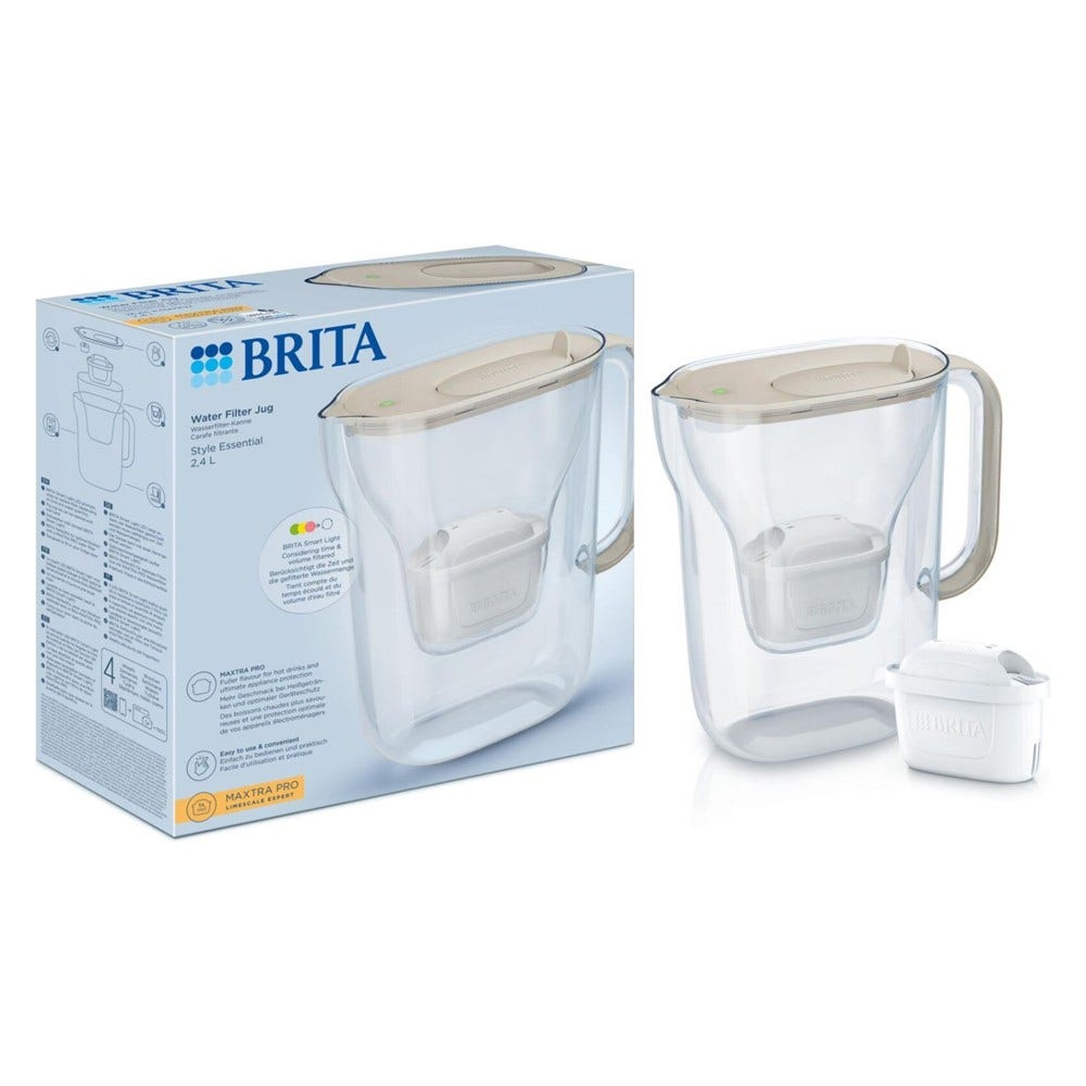 BRITA Style Essential vandfilterkande 2.4L Sand + BRITA MAXTRA PRO vandfilter 1057794