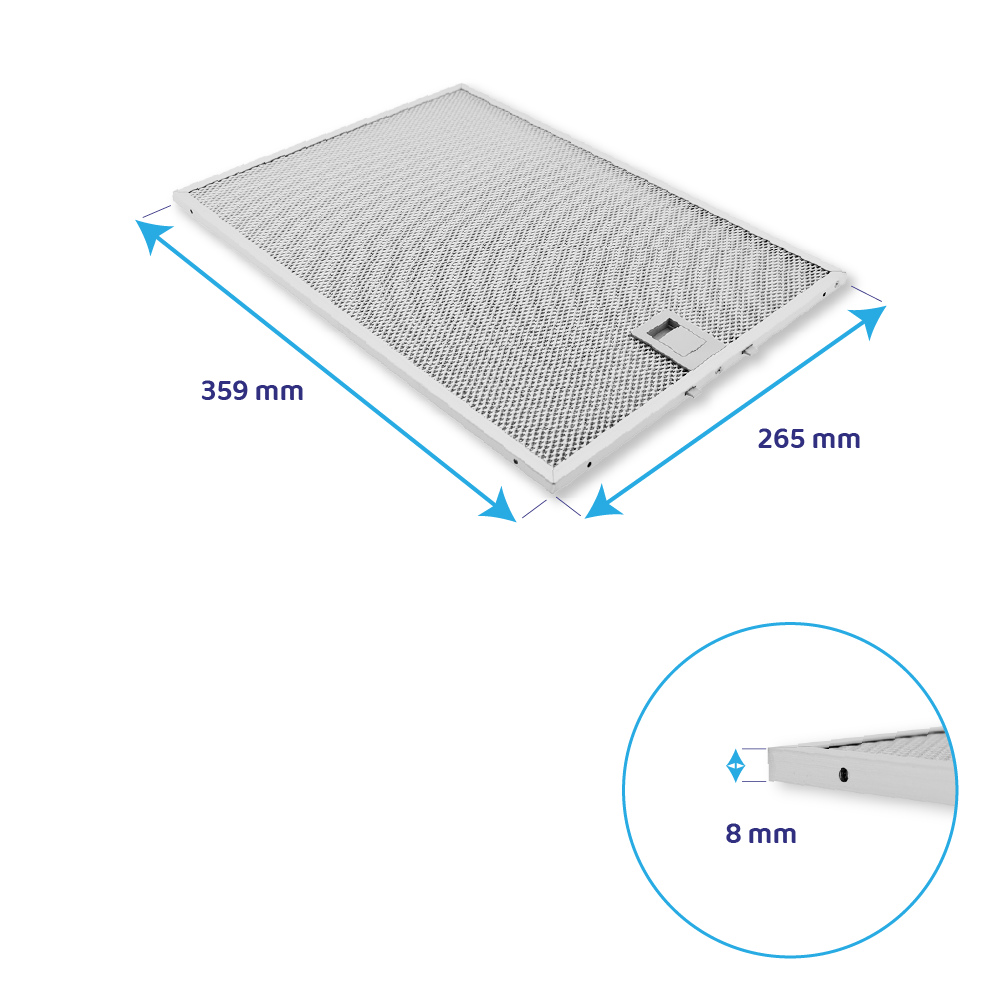 Constructa metalfilter 359 x 265 x 8 mm 11027857