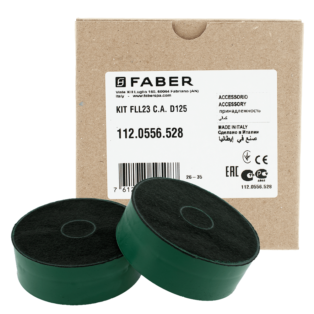 Faber Longlife aktivt kulfilter / FLL23 / 112.0556.528 (2 stk.)