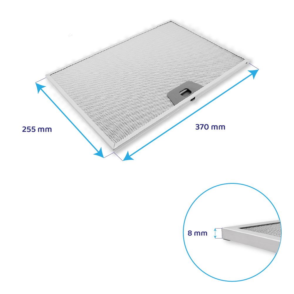Faber metalfilter 370 x 255 x 8 mm 1330076268