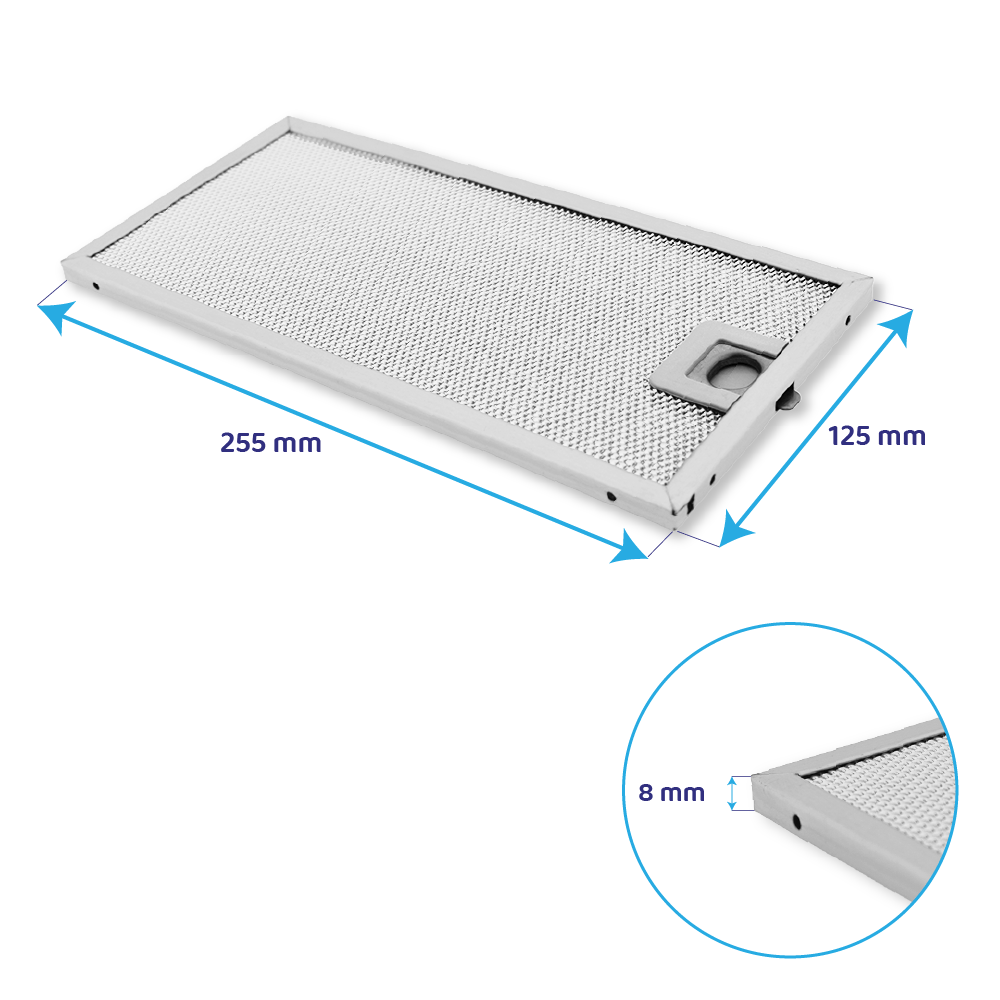 Blaupunkt metalfilter 254 x 124 x 8 mm 1330200454