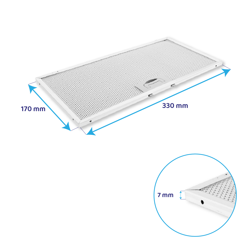 ATAG metalfilter 330 x 170 x 7 mm 34150 (2 stk.)