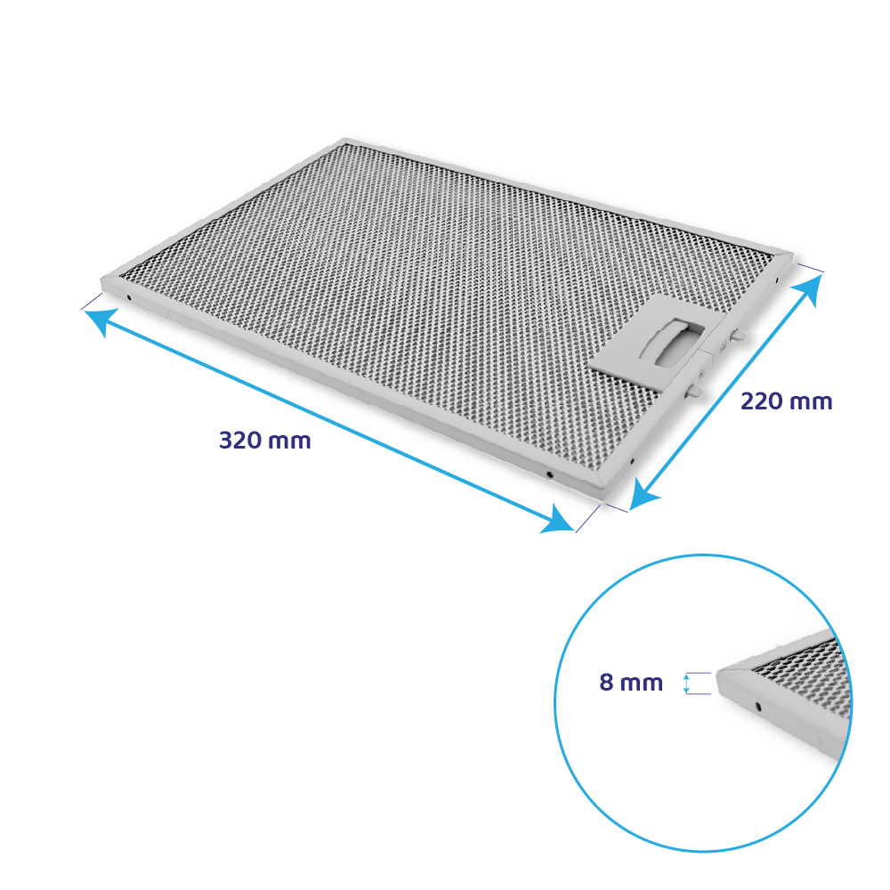 Bosch metalfilter 320 x 220 mm 362380 / 00362380