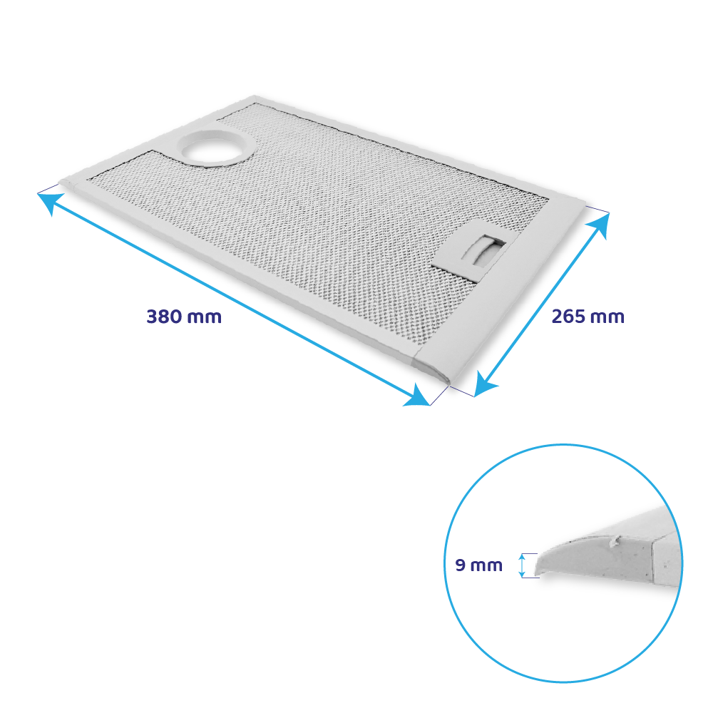 Siemens metalfilter 380 x 265 mm 365479 / 00365479 (venstre)