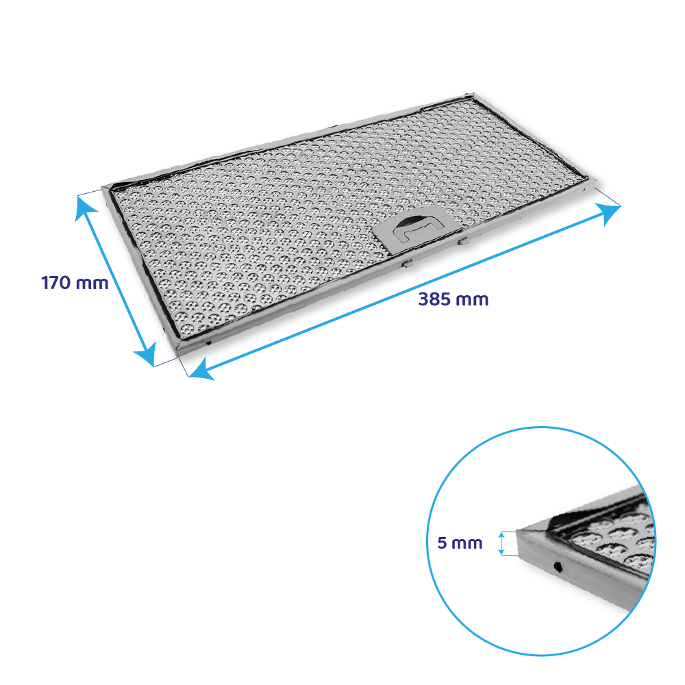 ATAG metalfilter 385 x 170 x 5 mm 400361