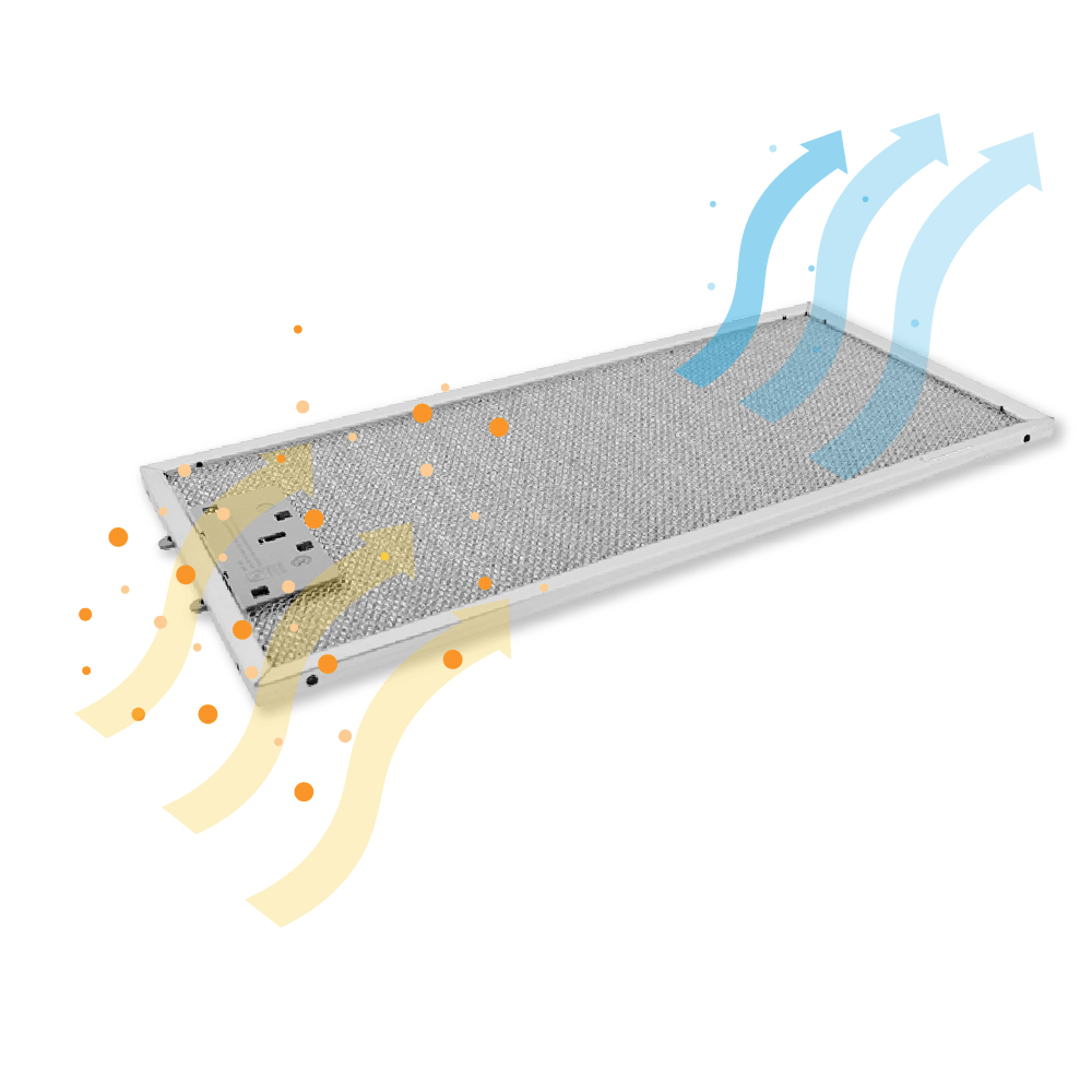 Zanussi metalfilter 377 x 183 mm 4055356119 (2 stk.)