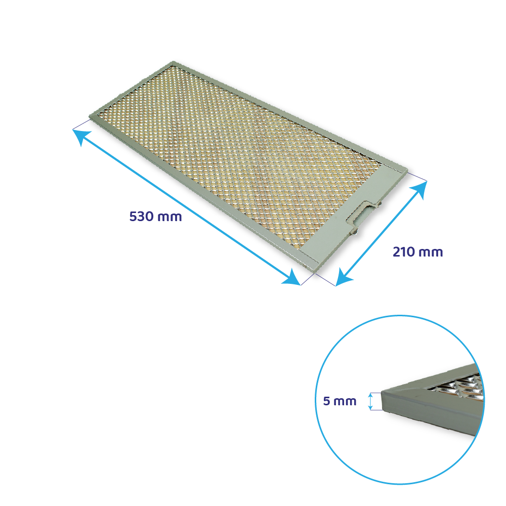Bosch metalfilter 530 x 210 mm 460027 / 00460027