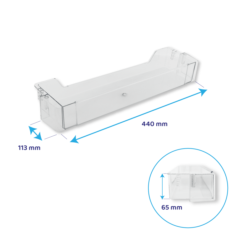 Flaskehylde til køleskab egnet til Ikea 440 x 113 mm 481010476967