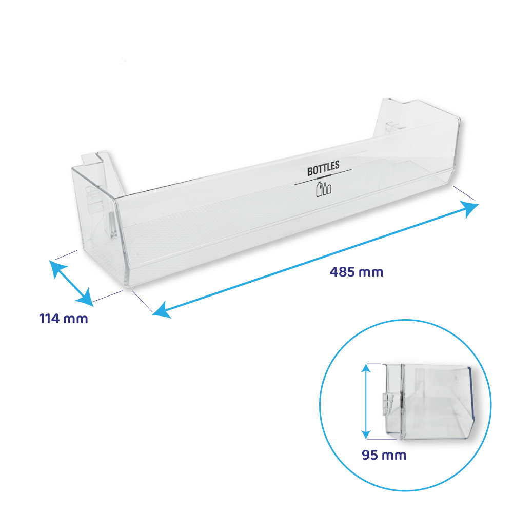 Bauknecht flaskehylde til køleskab 485 x 114 mm / 481010853823