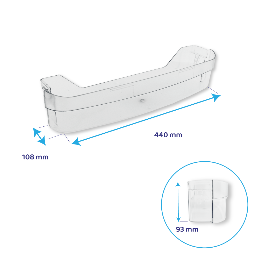 flaskehylde til køleskab 440 x 108 mm / 481241848957