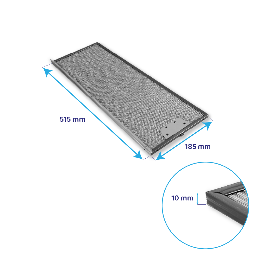 Zanker metalfilter 515 x 185 x 8 mm 50271563004