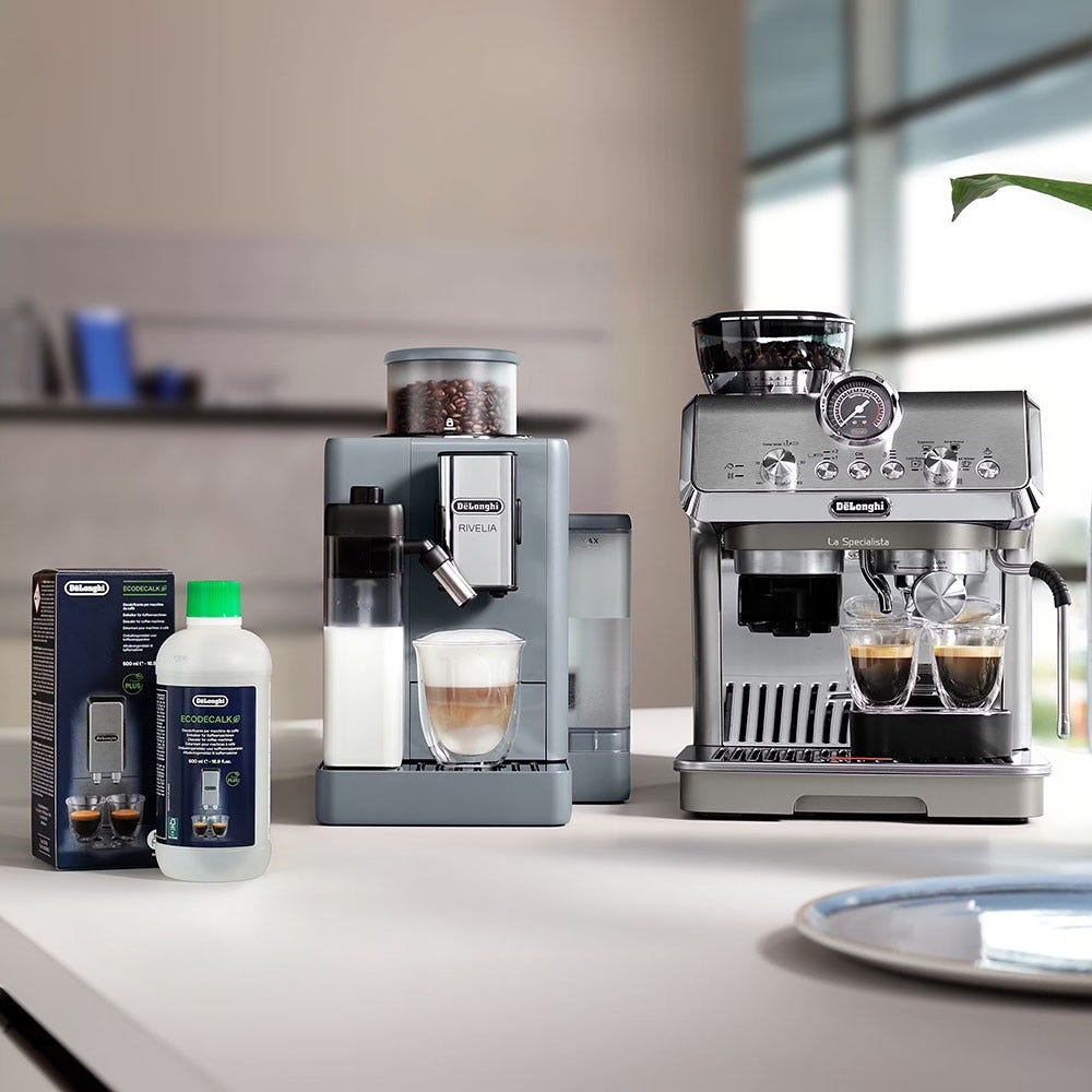 Vedligeholdelsessæt til kaffemaskine med vandfilter (10 stk.) + afkalker (500 ml) egnet til De’Longhi