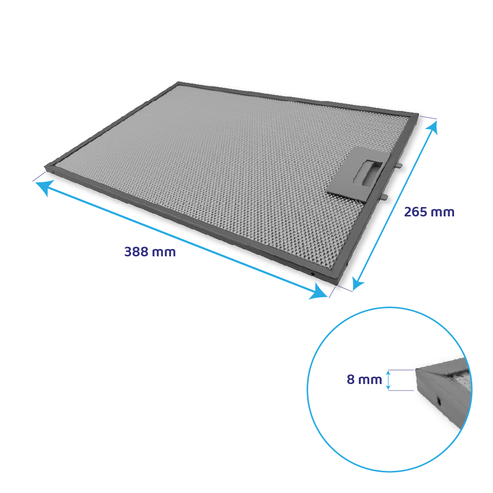 Neff metalfilter 388 x 265 x 8 mm 742967 / 00742967