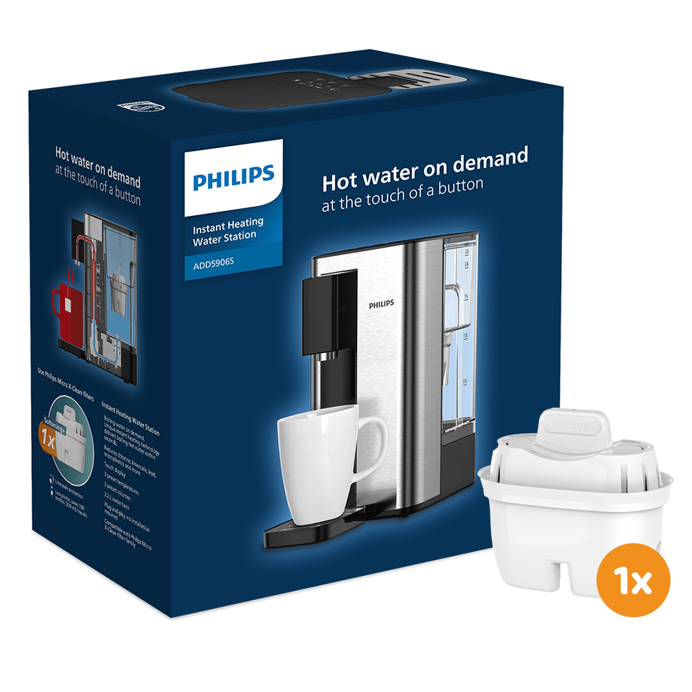 Philips varmtvandsdispenser ADD5906S (filtrerer PFAS) kompatibel med BRITA