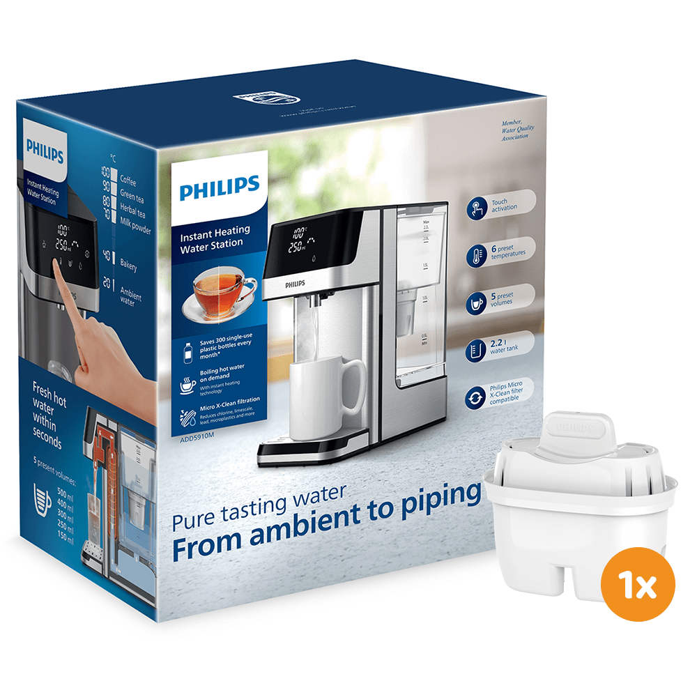 Philips varmtvandsdispenser ADD5910M (filtrerer PFAS) kompatibel med BRITA