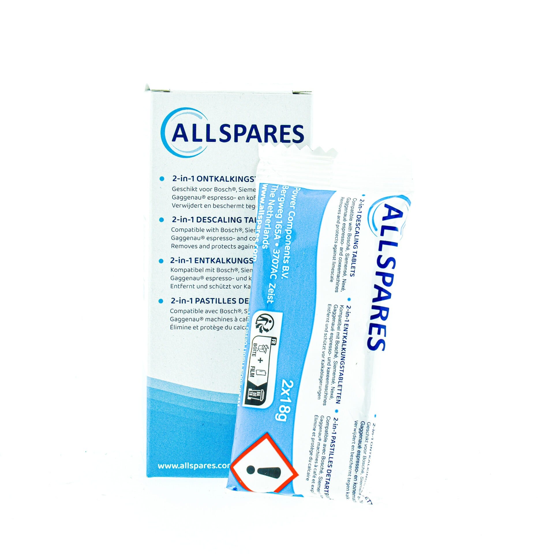 2-i-1 afkalkningstabletter egnet til Bosch 00311975 / TCZ8002 (6 x 18 g)