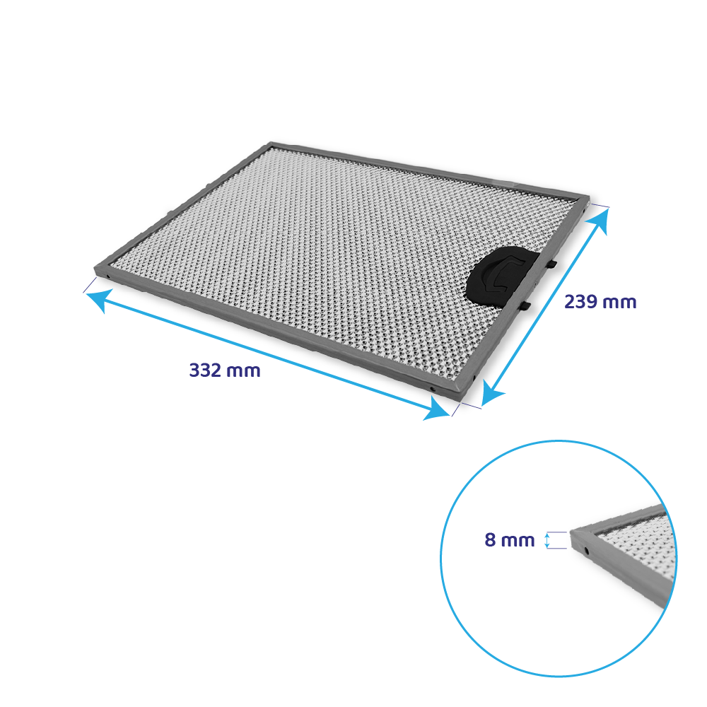DeDietrich metalfilter 332 x 239 x 8 mm AS6018607