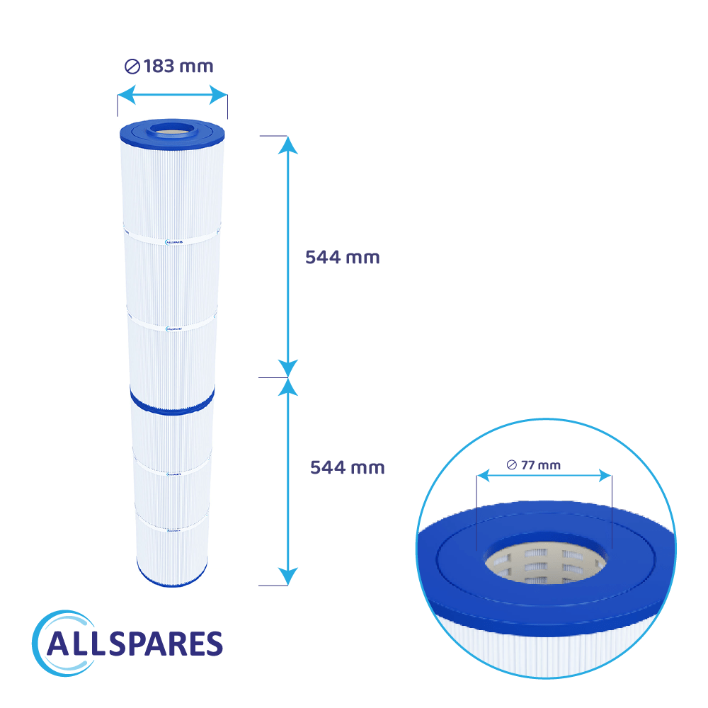 Poolfilter kompatibel med Emaux CF200 / CF200-CE / 914100450 (2 x 544mm)