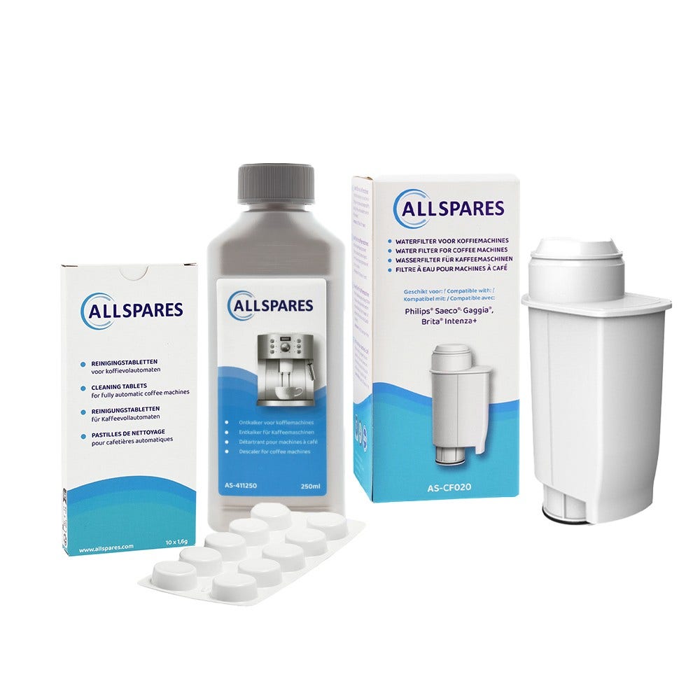 Vedligeholdelsessæt til kaffemaskine: vandfilter + afkalker + rengøringstabletter egnet til Gaggia