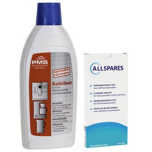 Neff vedligeholdelsessæt til kaffemaskine: rengøringstabletter (10 stk.) + afkalker (500 ml) egnet til Neff