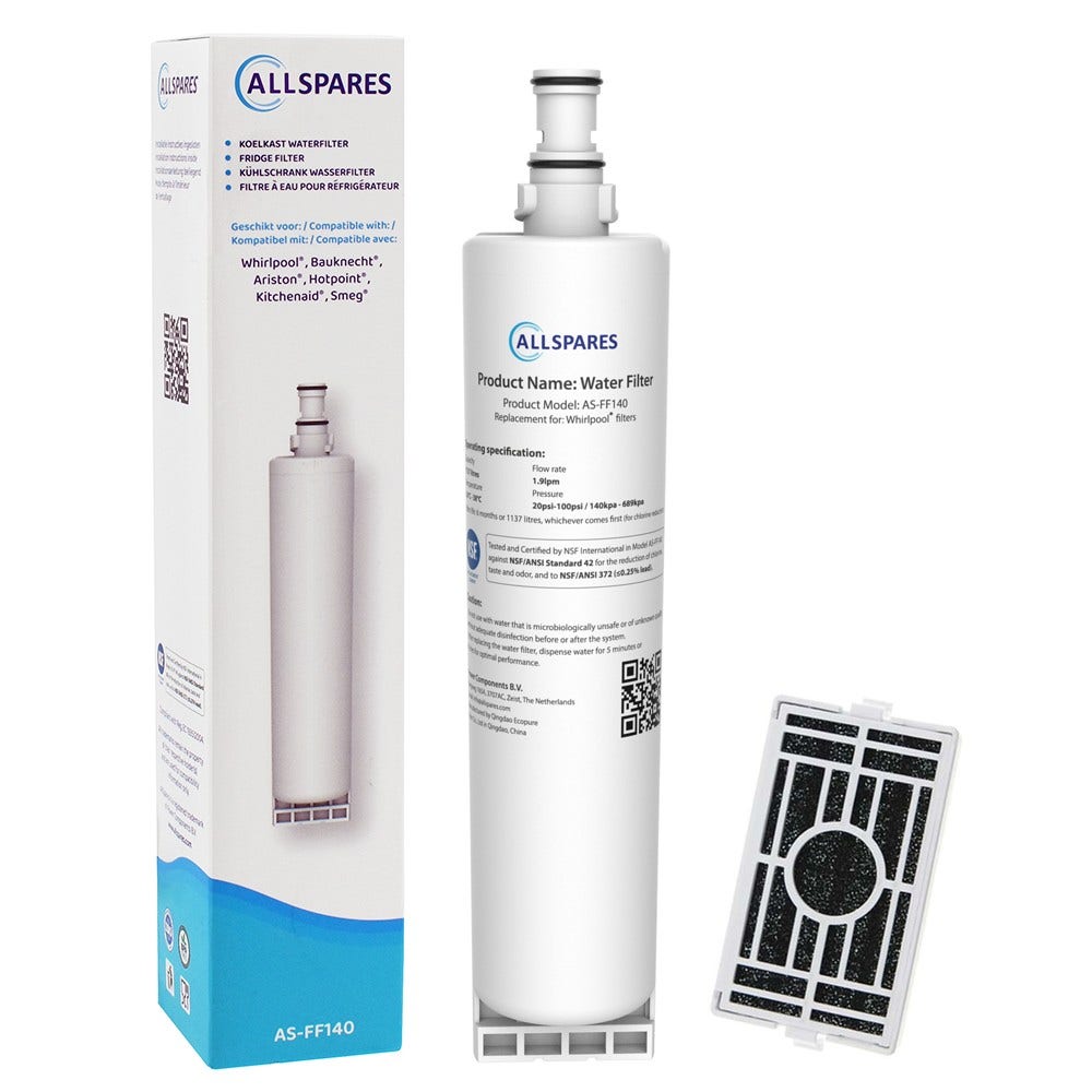Udskiftningssæt til køleskab, luftfilter + vandfilter egnet til Whirlpool