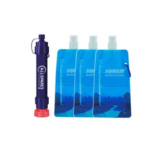 Allspares outdoor vandfilter + 0,65 L vandflaske Squeezable Pouch (3 stk.)