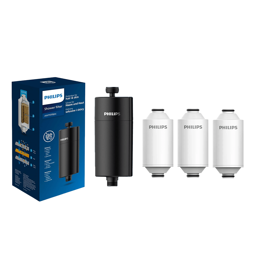 Philips Universelt Brusefilter i Sort + 3 Filtre