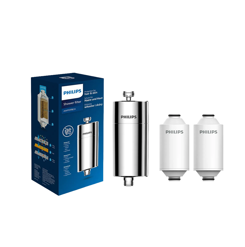 Philips Universelt Brusefilter i Krom + 3 Filtre