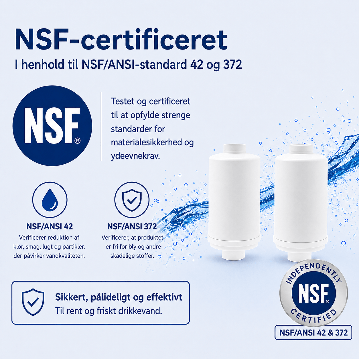 AllSpares fluor og arsen vandfilter (2 stk.) egnet til tyngdekraft vandfiltersystem AS-WD010