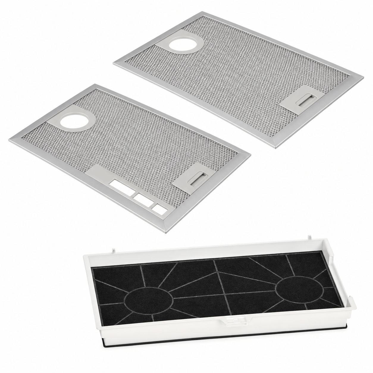 Aktivt kulfilter (1 stk.) + Metalfilter (2 stk.) egnet til Bosch DHL555B