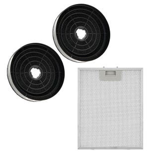 Kulfilter (2 stk.) og metalfilter (1 stk.) egnet til Candy KFC6918 / 35602061