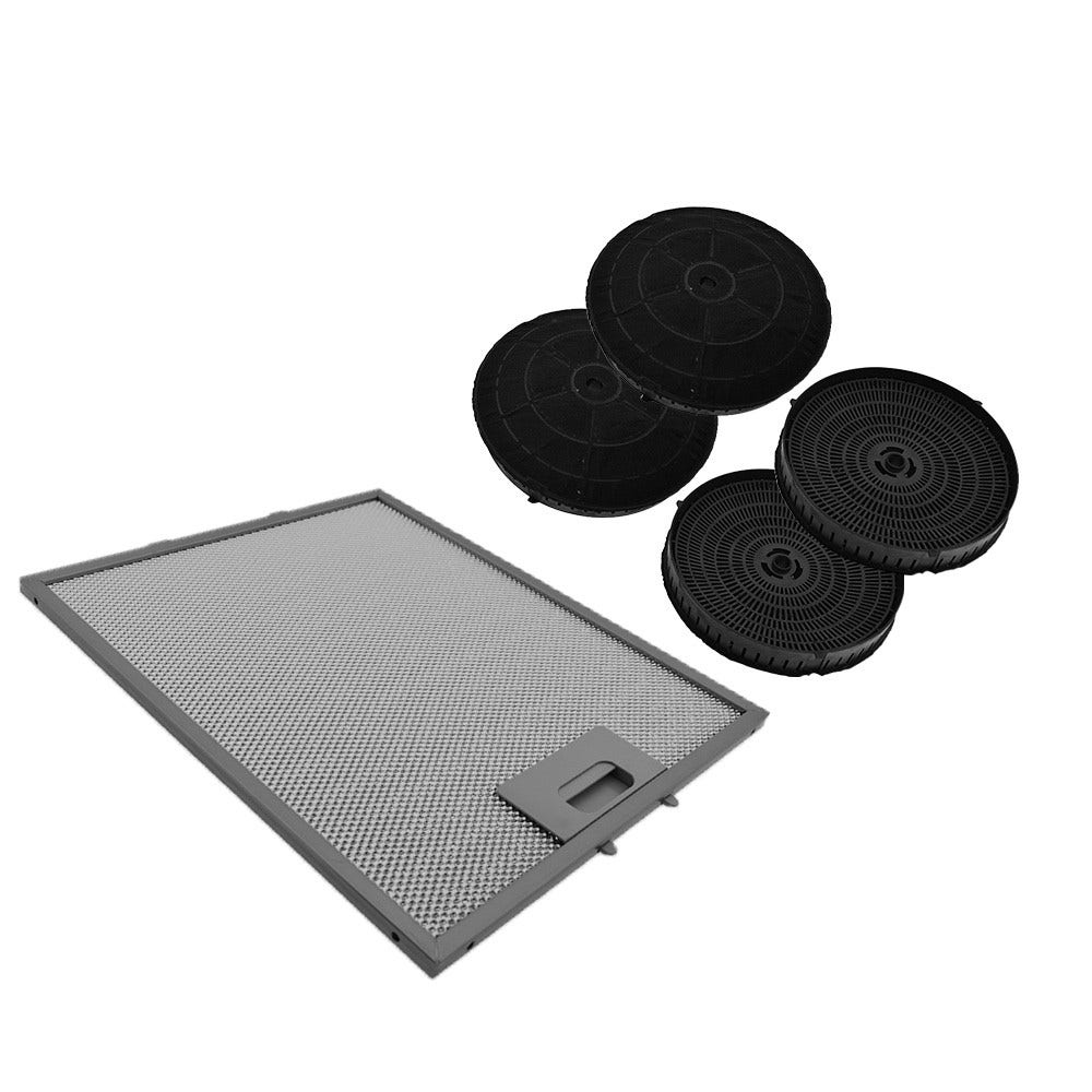 Kulfilter (4 stk.) og metalfilter (1 stk.) egnet til Elica Stripe