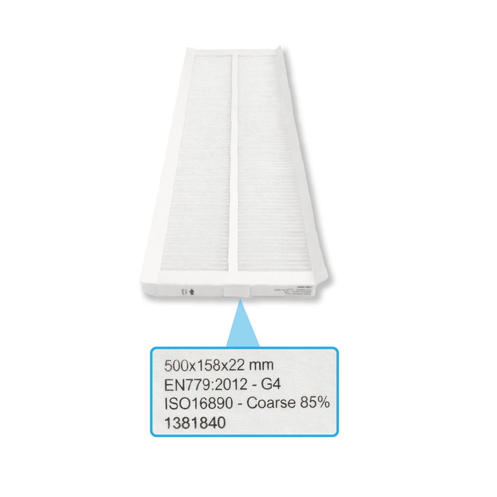 Filter G4 egnet til Zehnder ComfoAir Q350 / Q450 / Q600 (2 stk.)
