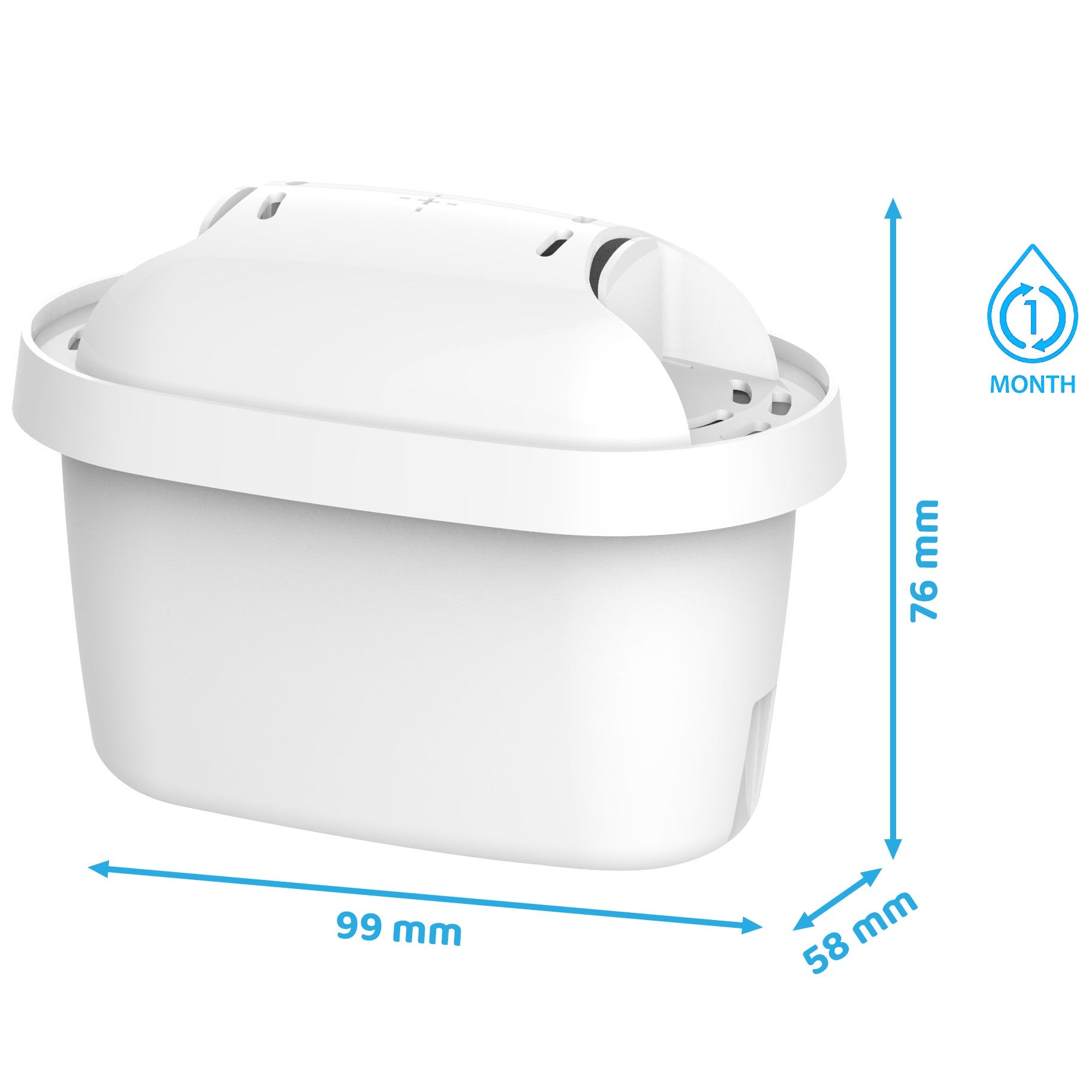 BRITA vandfilterkande 2,4 L Marella + AllSpares vandfilter 6-pak (filtrerer PFAS)