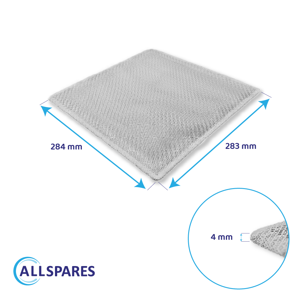 Metalfilter 284 x 283 mm egnet til Bosch 298619 / 00298619