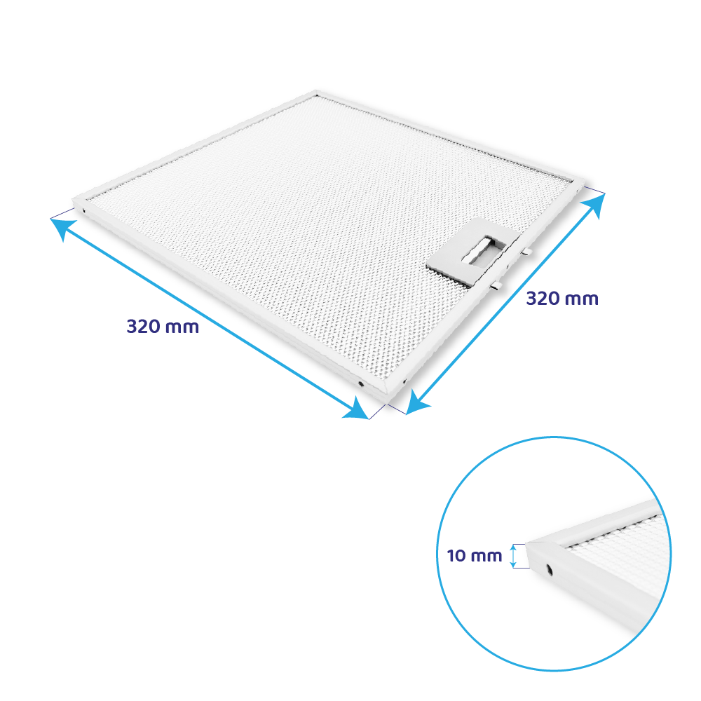 Metalfilter 320 x 320 mm egnet til Indesit 481248058144