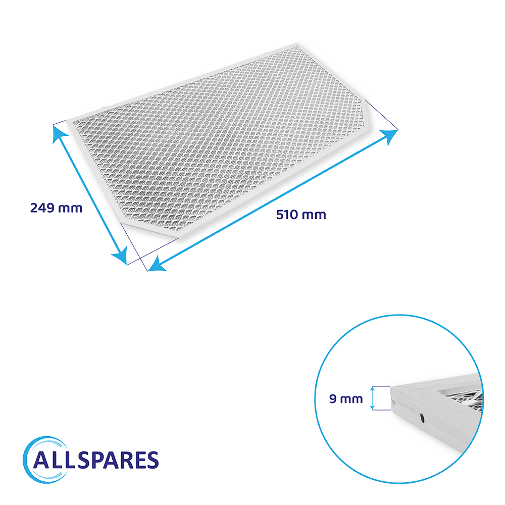 Metalfilter 249 x 510 mm egnet til Neff (bagside) 285348 / 00285348