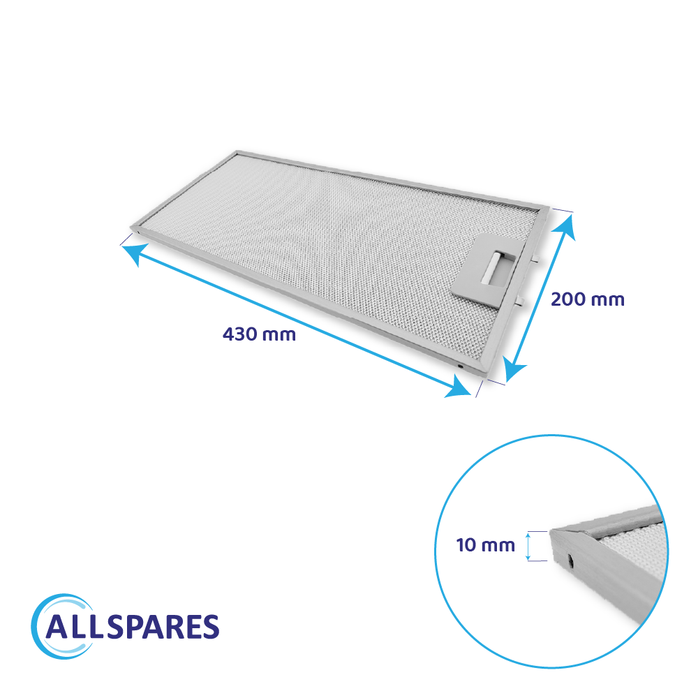 AllSpares metalfilter 430 x 200 x 10 mm 50268357006
