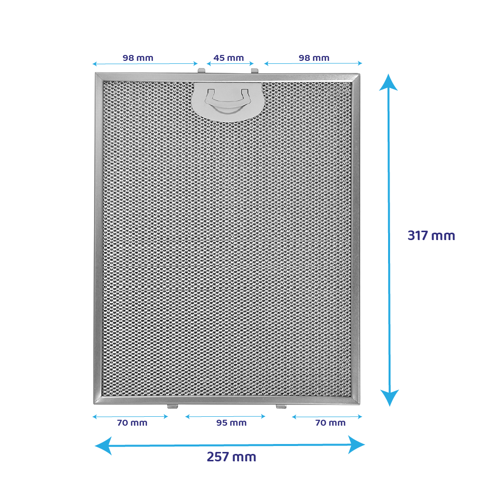 Metalfilter 317 x 257 x 7 mm egnet til ATAG 181471