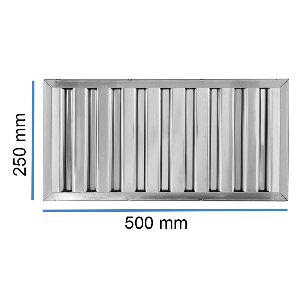 Lamelfilter 250 x 500 x 25 mm til storkøkken-emhætte