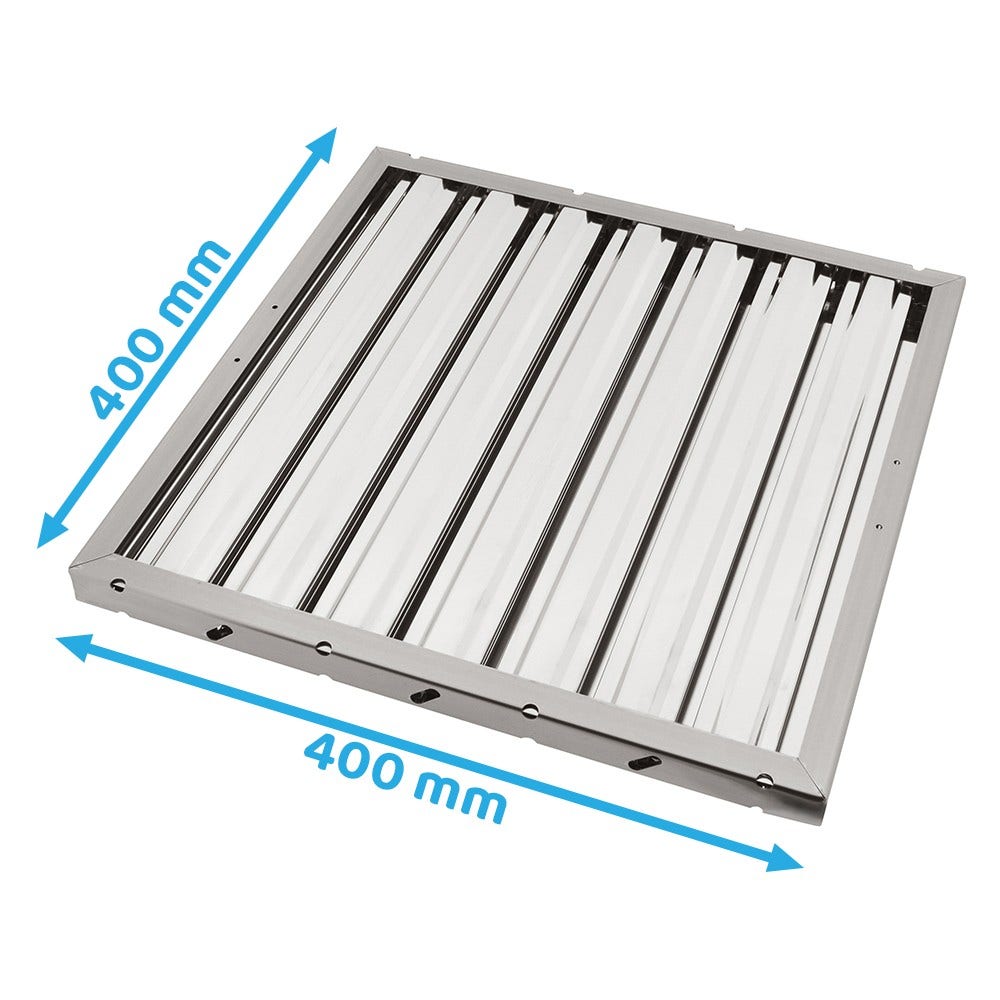 Lamelfilter 400 x 400 x 25 mm (type A) til storkøkken-emhætte