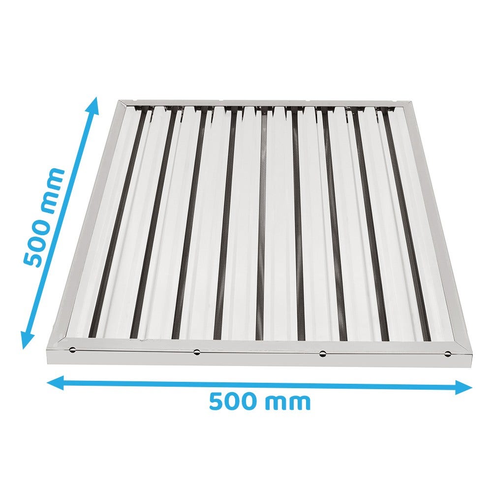 Lamelfilter 500 x 500 x 25 mm (type A) til storkøkken-emhætte